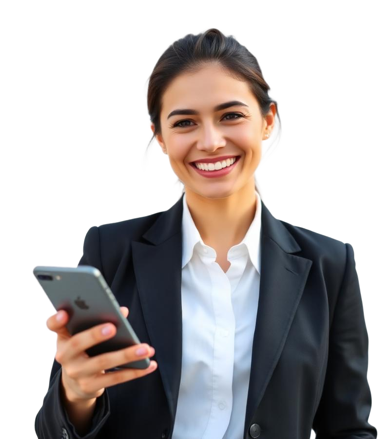 Abogada experta con smartphone